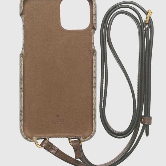 GUCCI UNISEX IPHONE 12 PRO MAX OPHIDIA WALLET CASE ON A LEATHER STRAP - Picture 14 of 16